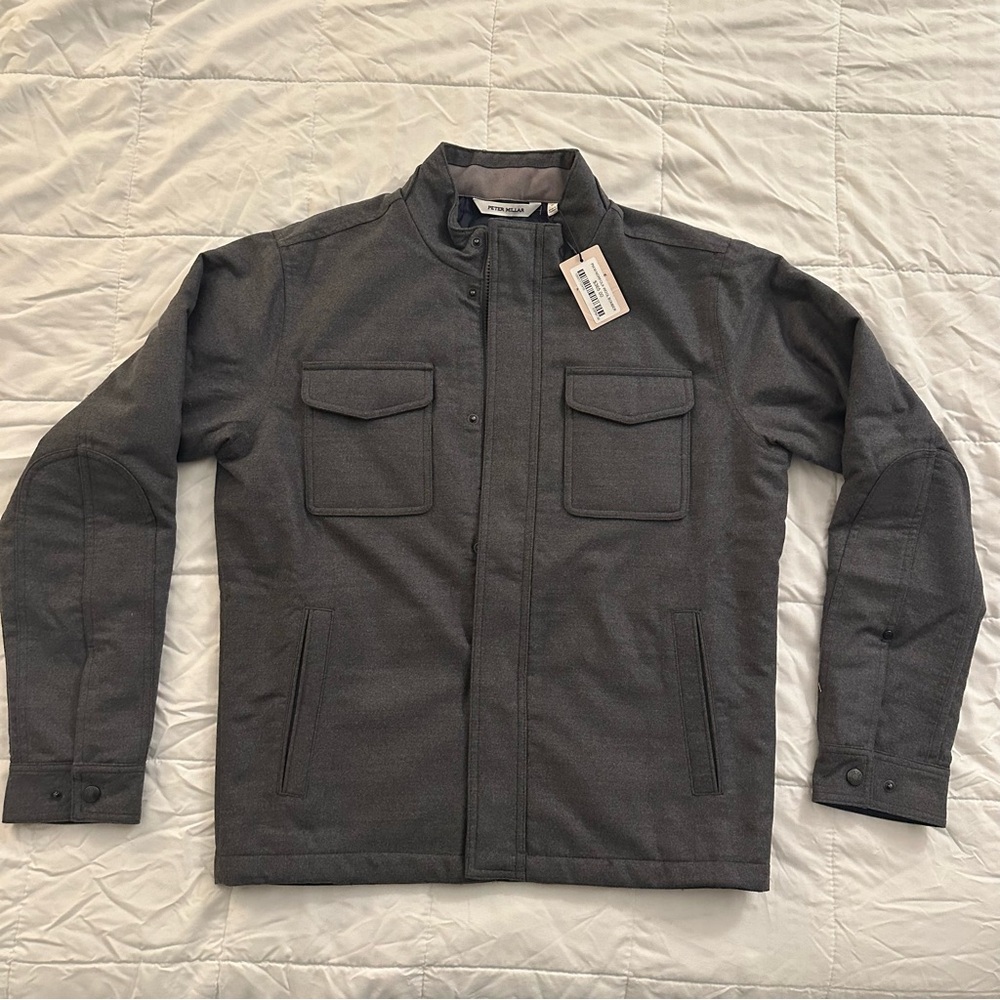 Peter Millar Norfolk Wool Bomber | Charcoal Gray | Men’s Medium - New with Tags